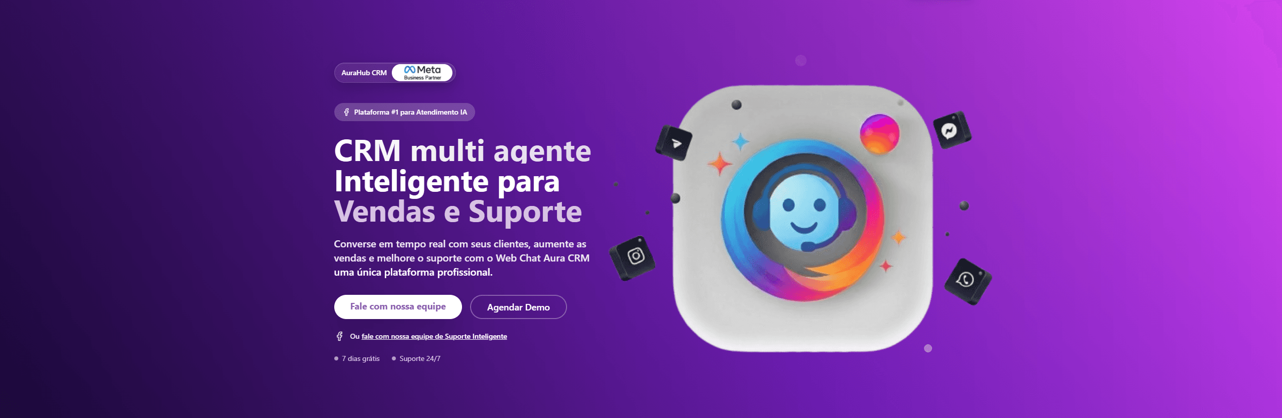 Suporte CRM de vendas