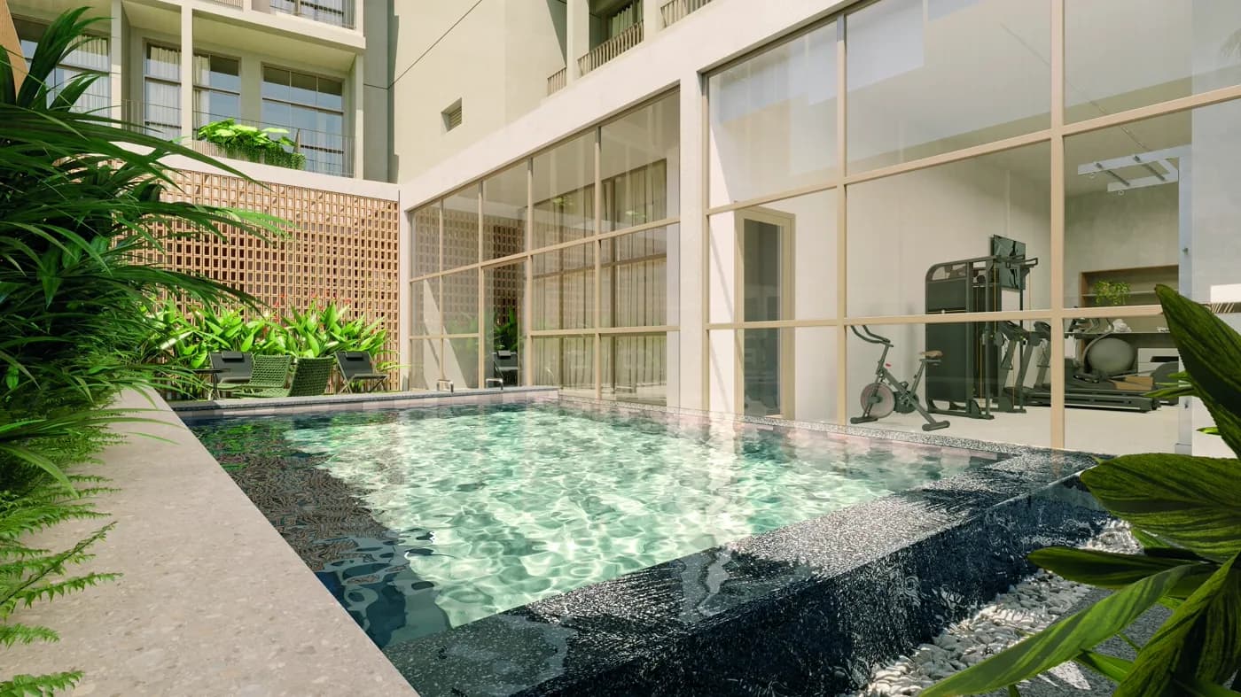 Piscina do Eleva Studios